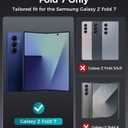 Leather Case for Samsung Galaxy Z Fold 7 with Hinge Protection, [Compatible with MagSafe] with 2 X Privacy Screen Protector Magnetic Cover for Galaxy Z Fold7 2025 [Without Front Frame], Black