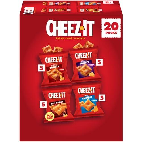 Cheez-It Baked Snack Crackers, Lunch Snacks, Variety Pack, 20oz Box (20 Pouches), Best By: SEP 20 2026