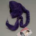 Anime Cosplay Wig Pre-Styled One-Piece Design - Heat Resistant Purple Braided Synthetic Hair with Adjustable Net | Ready to Wear for Halloween, Conventions, Costume Parties