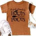 LAZYCHILD It's Just A Bunch of Hocus Pocus Halloween T Shirt Toddler Boys Girls Sanderson Sister Graphic Tee Shirts (Brown)