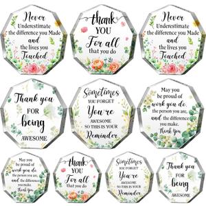 10 Pcs Thank You Gifts for Women Men 2.36 Inch Acrylic Award Plaque Personalized Appreciation Gifts for Graduation Teacher Coworker Employee Nurses Doctor Friend, 5 Styles
