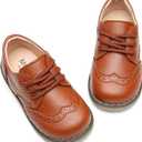 DADAWEN Toddler Boys Girls Dress Shoes Comfort Oxford Shoes Wedding Church Dress Shoes Lace Up School Uniform Loafer Flats (Toddler/Little Kid) 26