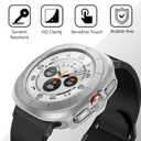 Amizee 2 Pack Screen Protector Case Compatible with Samsung Galaxy Watch Ultra (2025/2024) 47mm, with Built-in Screen Protector Hard PC Ultra Thin Anti-Scratch Protective Cover (Silver/Clear)