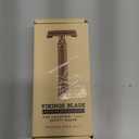 VIKINGS BLADE Double Edge Safety Razor + 5 Swedish Steel Blades + Luxury Case. Smooth, Reusable, Recyclable (Chieftain "Hera") (Frosted Rose Gold)
