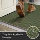 Dirt Trapper Door Mat 36" x 60", Non Slip Washable Doormat, Green