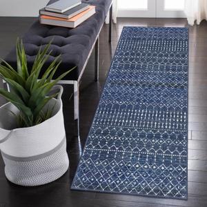 Beeiva Moroccan Washable Runner Rug 2x6, Non Slip Hallway Runners No Shedding, Soft Low Pile Carpet Rugs for Hallway, Kitchen, Entryway, Bedroom - Blue