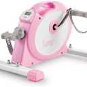 Sunny Health & Fitness (Pink) Under Desk Smart Mini Pedal Exerciser, Dual Function Exercise Cycle Bike with Low Profile Design - P2330