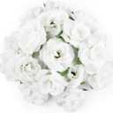 KESOTO 50pcs Mini White Roses Artificial Flowers Bulk, 1.6" Small Silk Fake Roses Flower Heads for Decoration, Crafts, Wedding Centerpieces Bridal Shower Party Home Decor