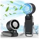 PlayHot Portable Handheld Turbo Fan with Ice Cooling, Rechargeable Personal Fan, Up tp 12Hrs Cooling, 5 Speed 25550RPM Powerful Portable Fan for Travel, Outdoor, Camping, Hiking (Black)