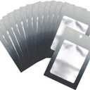 100 Pcs Resealable Gradient Color Mylar Food Storage Bags, Zipper Closure, Reusable, 2.7 X 3.9 Inch, Transparent Window