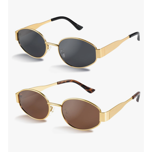 livho 2025 Trendy Oval Sunglasses - Stylish Polarized Shades for Everyday - Retro Metal Frames 3-Pack