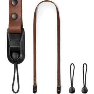 C Coiro Thin Leather Camera Strap with Quick Release, Neck - Shoulder Strap for Compact, Mirrorless Cameras for All Brands (Brown)