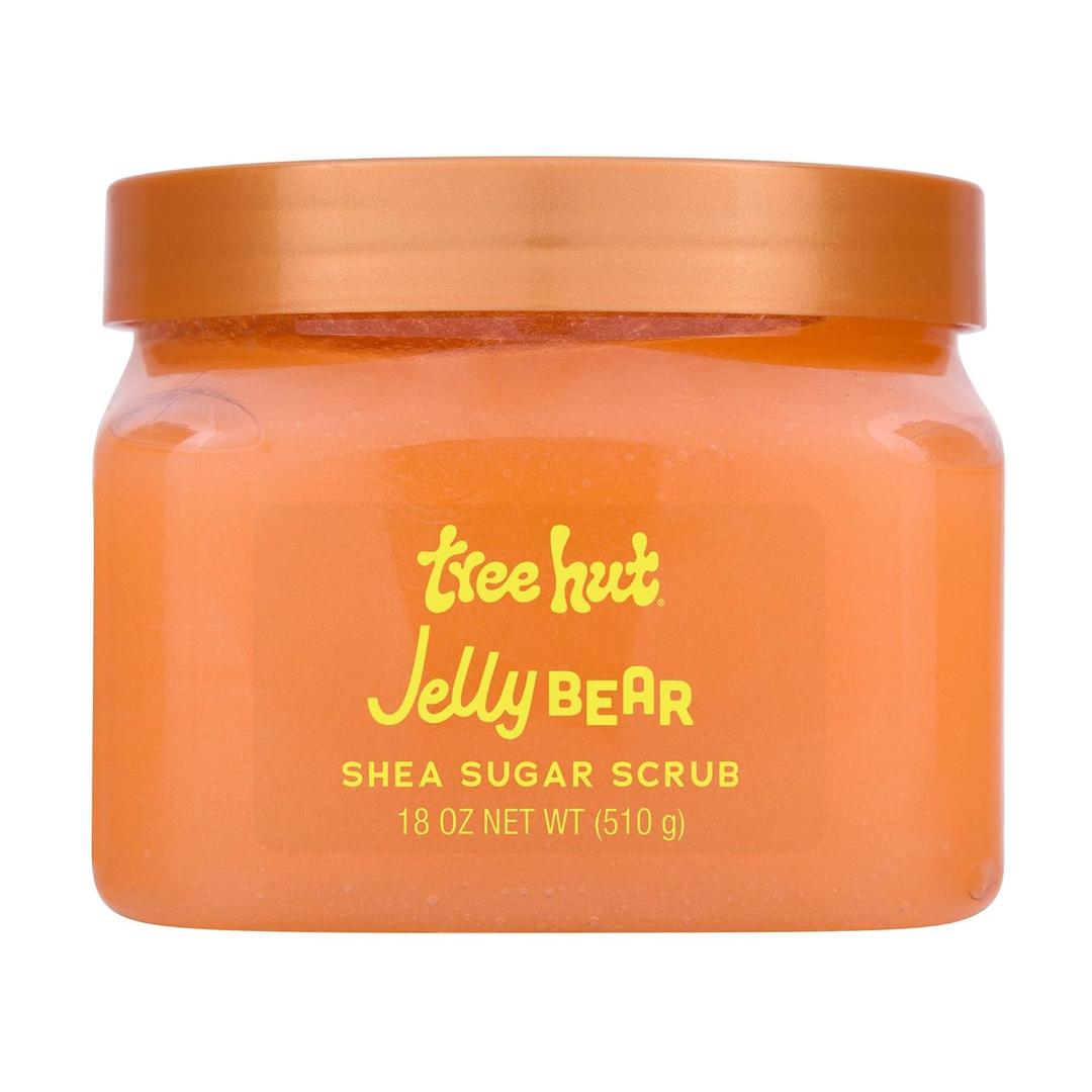 Tree Hut Jelly Bear Shea Sugar Scrub, Exfoliating, Hydrating & Moisturizing Body Scrub with Shea Butter & Nourishing Essential Oils, Smooth & Soften Skin, 18 oz