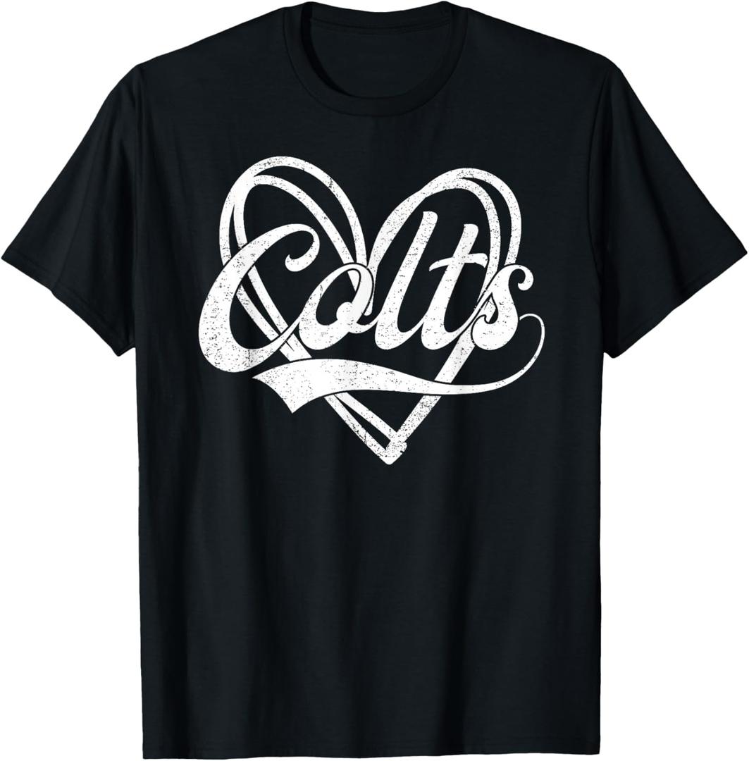 Colts Heart Name Vintage Retro Men Women Kids Girls T-Shirt, Size S