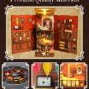DIY Book Nook Kit - Magic 3D Wooden Booknook Bookshelf Decor with LED Lights, Enchanted Magic Miniature House Dollhouse Building Set, Creative Craft Gift for Adults, Teens & Book Lovers