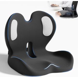 Seat Cushion,Memory Foam Chair Cushion for Office and Car,Ergonomic Coccyx Seat Cushion for Tailbone,Sciatic Nerve,Back Pressure Relief,Lumbar Support Pilow for Office,Car,Truck,Desk Chair