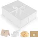 Gift Box, 16.5x13x5.5 inches Large White Gift Boxes with Lids for Presents, Birthday Box Contains Card Ribbon Shredded Paper Filler, Gift Wrap Boxes for Valentine Mother's Day Christmas Anniversary