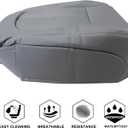 NLQR Gray Front Driver Side Bottom Replacement Perforated Microfiber Leather Seat Cover Compatible with Ford F150 2009 2010 2011 2012 2013 2014 F250 F350 F450 F550 2011 2012 2013 2014 2015 2016