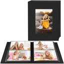 4x6 Photo Album Book, Small Photo Album Holds 200 Pockets, Black Picture Albums for 4x6 Photos, Slip-in Photo Books for Family Friends Wedding Graduation Birthday