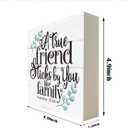 Christian Sign, Wooden Box Sign Desk Decor, Friendship Scripture Wood Plaque, Rustic Wood Table Sign, Thank You Gift for Friend, Proverbs 18:24 - A True Friend Sticks By You Like Family Sign