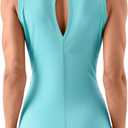 Women's Open Back Workout Tops - Sleeveless Yoga Tank Tops for Women, Moisture-Wicking Athletic Shirts for Running (Blue, L)