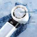 Portable Handheld Fan Turbo, High Speed Cooling Mini Fan Handheld, Digital Display,Portable Cold Air for Makeup, Travel, Camping, Outdoor Use,Gifts for Women (White)