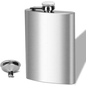 8 Oz Flask for Men, Leakproof Stainless Steel Flask with Funnel, Ideal for Camping and Gifting