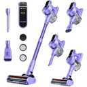 Cordless Vacuum Cleaner, 40Kpa 45Mins Vacuum Cleaners for Home, 8-in-1 Lightweight Stick Vacuum with Powerful Suction, Anti-tangle Wireless Vacuum for Carpet, Tile, Pet Hair, Hardwood Floors, Purple