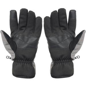 Heat Logic Thermal Winter Gloves, Touchscreen Compatible with Fleece Lining For Cold Weather, Water-Resistant Hiking Gloves (Gray, M)