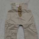 Happy Cherry Infant Baby Boy Girl Corduroy Overalls Romper Adjustable Button Suspender Big Pants Plain Romper Outfit Clothes (6-12 Months)