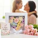 Mooliwe 6 Pack Heart Shaped Flower Gift Box, Bridesmaid Groomsmen Proposal Box, Treat Fillable Gift Packaging Boxes with Ribbon Cardboard for Wedding Birthday Love Favors(White)