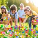 [ 6 Surprise Gold Eggs ] 100 Pack Prefilled Easter Eggs with Assorted Toys Inside, Truly Pre Filled Plastic Easter Egg Filles Fidget Toys Easter Hunt, Basket Stuffers Party Favors for Kids Boys Girls