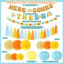 TaoBary Here Comes The Sun Baby themed Shower Banner Here Comes The Son Baby Shower Decorations with Tissue Pom Poms Garland Paper Lantern Boho Retro Sunshine 1st Birthday Party Supplies