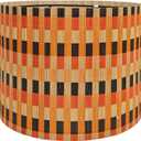 modern lampshade with decorative bamboo black simple Geometric design groovy unique for floor and table Lamp size 30x23cm (Colorful Grid)