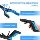 2 Pack 32 inch GrabRunner Reacher Grabber Tool with Strong Magnetic and Swivel Head (New Blue)