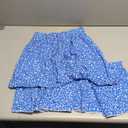 Long Skirts for Women High Elastic Waist Skirt Casual Summer Fake Drawstring Floral Pleated A Line Boho Cute Skirts 8627 (Medium, Blue Dot)