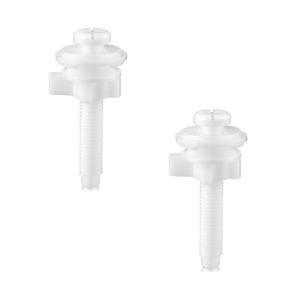 2 x 2 Pcs Toilet Seat Screws for Replacement Kit, Plastic Nuts and Washers for Fixing The Top Toilet Seat