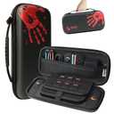 RALAN Black Red Bloody Handprint Carrying Case with 20 Game Card Slots for Nintendo Switch 2 (2025) 7.9 Inch - Protective Hard Shell, Portable, Durable, and Spacious Travel Case with Large Capacity