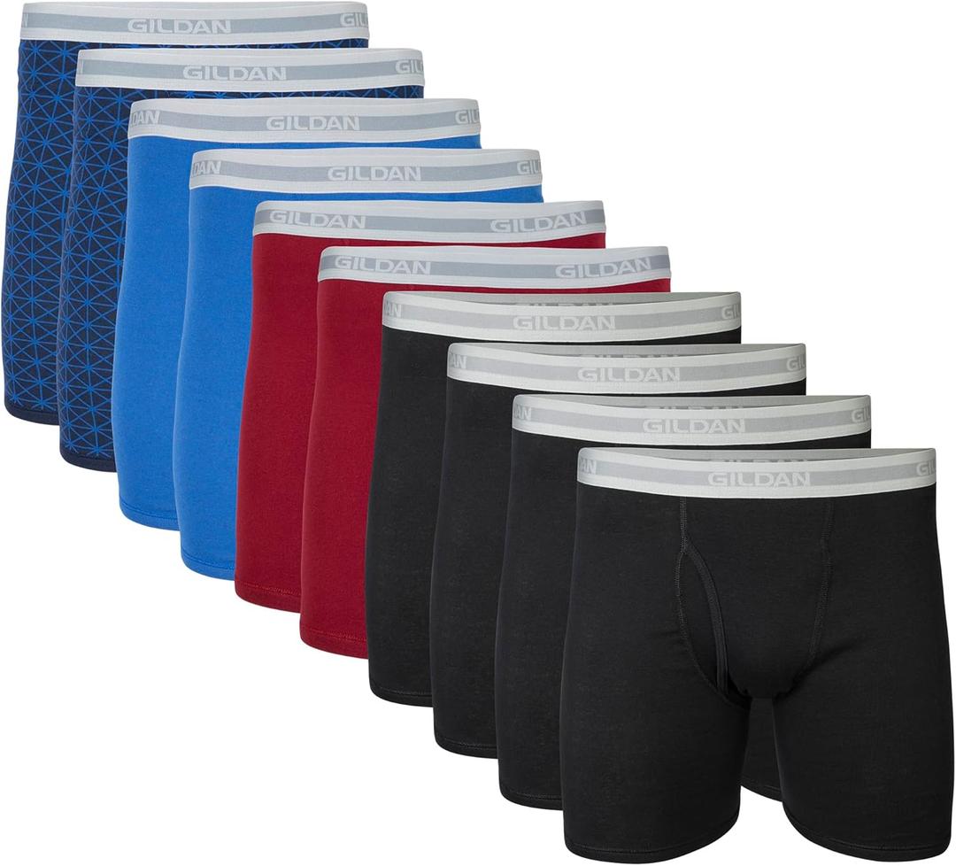 Gildan Mens Underwear Boxer Briefs, Multipack, Small
