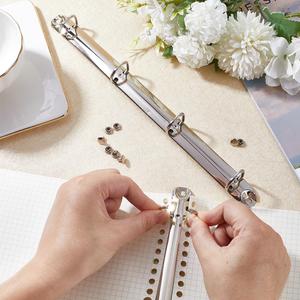 GORGECRAFT 1Pc Metal A4 Size 3-Ring 4-Ring Binder Mechanism Replacement Loose Leaf Book Binder Hinged Clamp kit D-Rings Leaf Binding Spines Combs for Organizers DIY Planners School Office Document