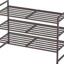 Simple Houseware 3-Tier Stackable Metal Panel Shoes Rack, Bronze