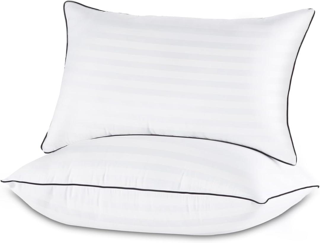 GOHOME Pillows Standard Size Set of 2 - Bed Pillows for Sleeping 2 Pack, Cooling Supportive Hotel Pillows with Premium Soft Down Alternative Fill for Side Stomach and Back Sleepers (White)