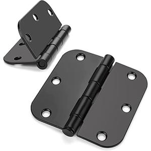 Haidms 30 Pack Matte Black Door Hinges No Squeak 3.5 Inch Interior Door Hinges Rounded with 5/8" Radius Corner Removable Pin
