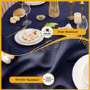 10-Pack Navy Blue Round Tablecloths, 90 Inches, Stain-Resistant Polyester for 4-5 Ft Round Tables - Washable Table Covers for Weddings, Banquets, Birthday Parties, Events