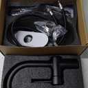 KENES Matte Black Bathroom Sink Faucet, Bathroom Faucets Single Handle Modern Prep Wet Bar Sink Faucets with Drain Assembly & Deck Plate, Farmhouse RV Camper Outdoor Utility Faucet, KE-9005B-2 (Short)