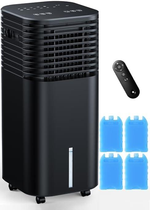 Windowless Air Conditioner, Swamp Cooler with 4 Modes & 3 Speeds, 15H Timer for Smart Auto-off, 2-Gal Tank for 20H Cooling, Remote, 120 Oscillating Portable Air Conditioners No Hose Needed