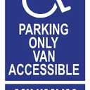 R99C Combo Handicap Parking Only Van Accessible Minimum Fine $250, Reflective Aluminum Sign 24"x 12"