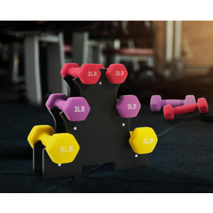 Fitvids Neoprene Coated Dumbbell Set with Rack, Free Hand Weight Set For Home Gym Workout, Anti-Slip, Anti-roll, 20LBS, 32LBS, 50LBS and 56LBS Sets, Multiple Weight Options