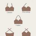 Strapless Bra Non-Slip No Underwire Padded Bandeau Multiway Smoothing Bras Convertible Straps (32D, Nude)