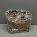 Set of 2 Woven Hanging Basket, Water Hyacinth Handmade Wicke Hanging Wall Baskets for Organizing, Front Door, Mail, Flowers-for Garden Farmhouse Home